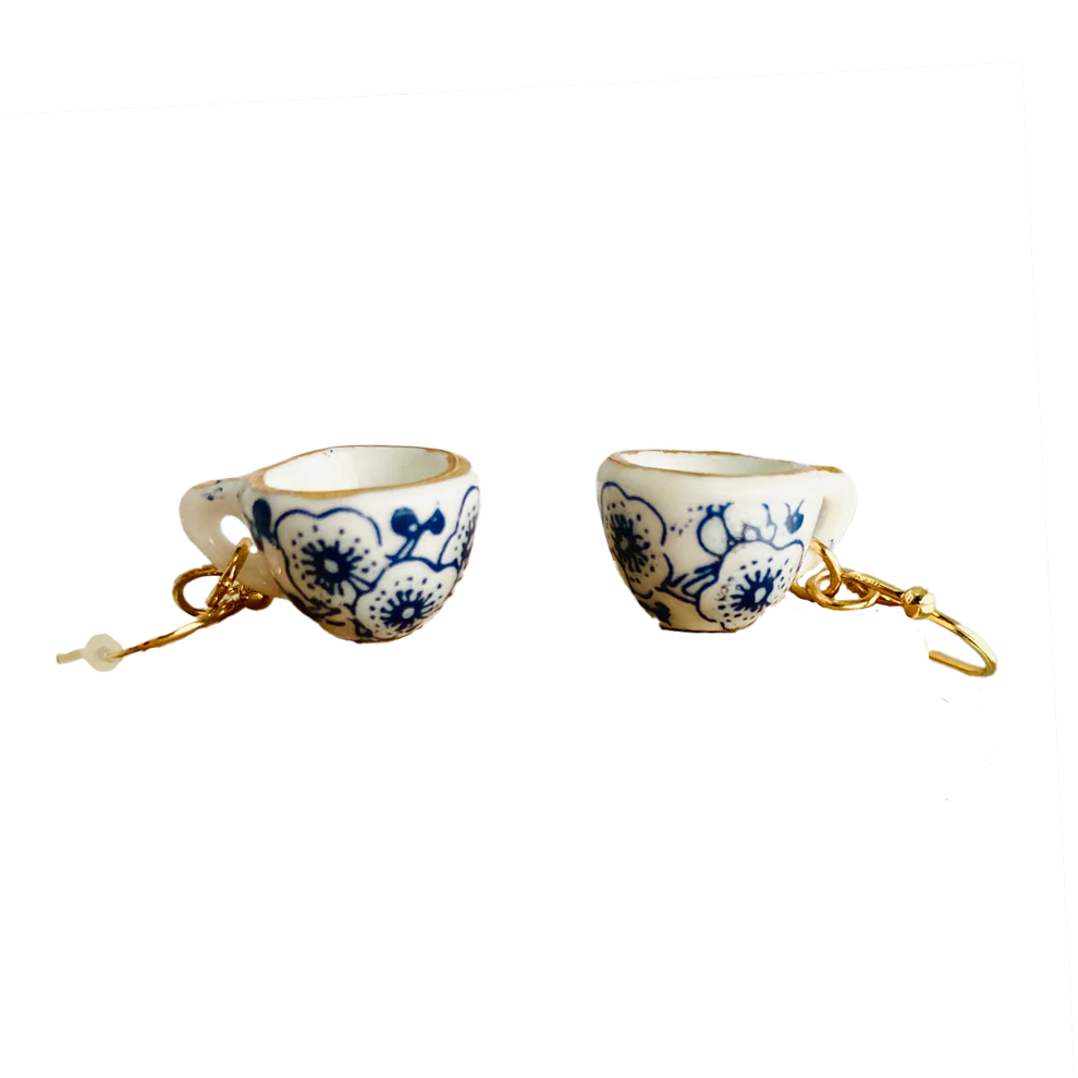 Ceramic Teacup Earrings