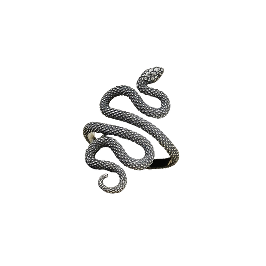 Sterling Silver Textured Adjustable Snake Ring
