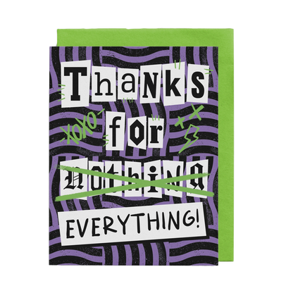 Thanks For Everything Thank You Card