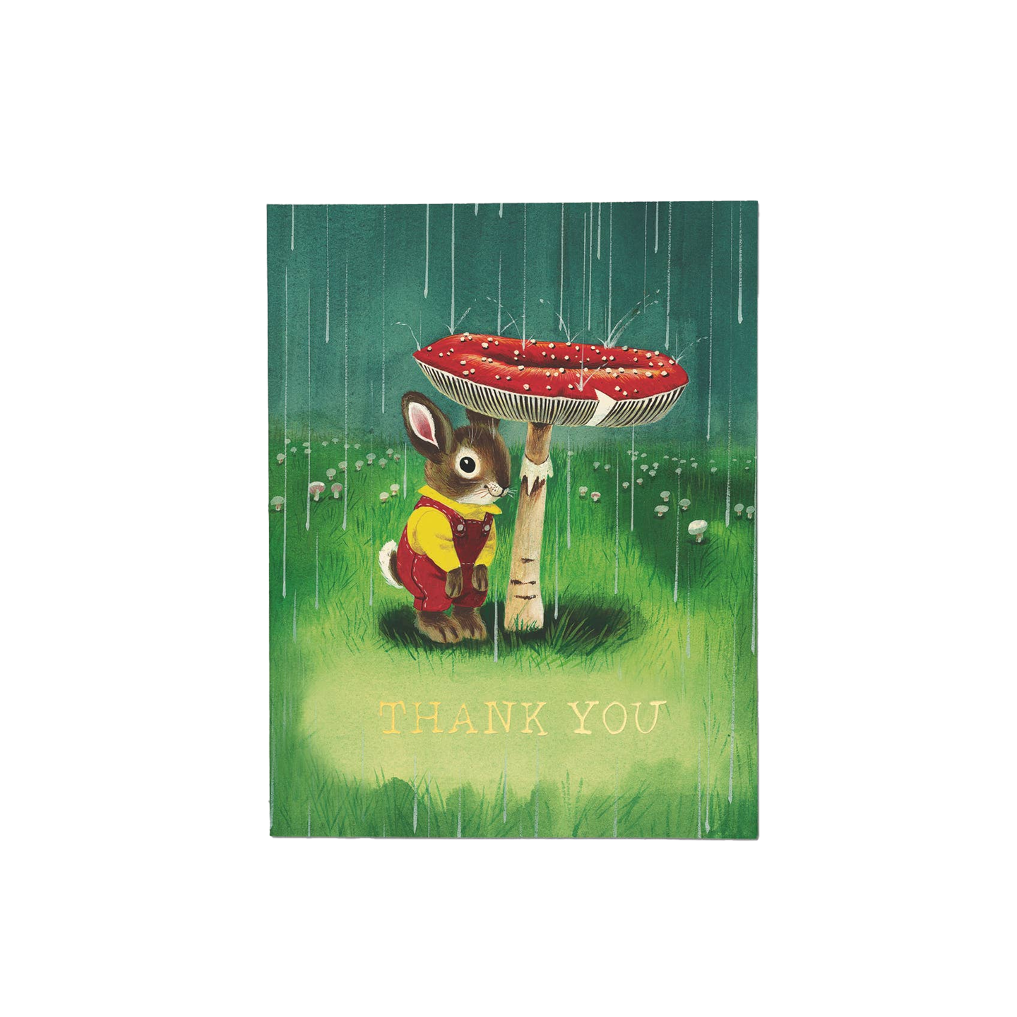 Richard Scarry Bunny and Mushroom Thank You Card