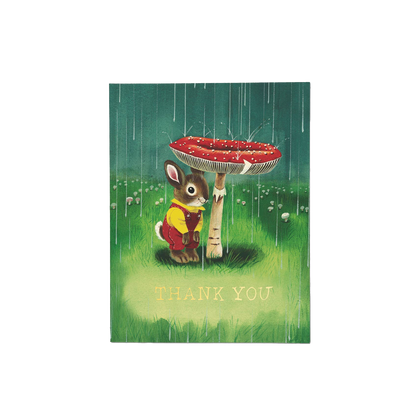 Richard Scarry Bunny and Mushroom Thank You Card