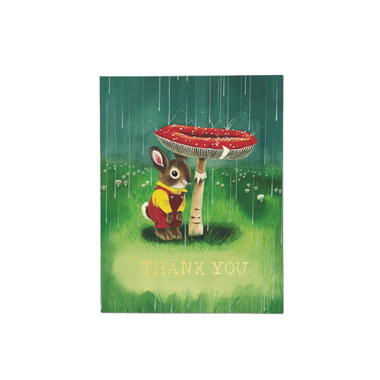 Richard Scarry Bunny and Mushroom Thank You Card