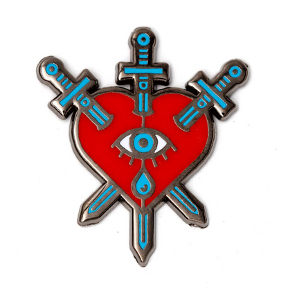 Three of Swords Heart Enamel Pin