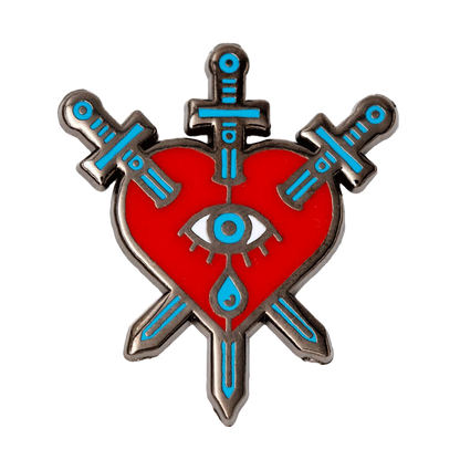 Three of Swords Heart Enamel Pin