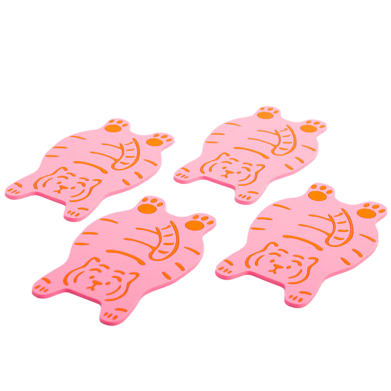 Pink Tiger Coasters (Set of 4)