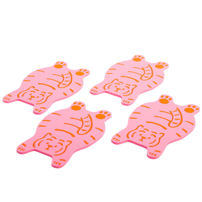 Pink Tiger Coasters (Set of 4)