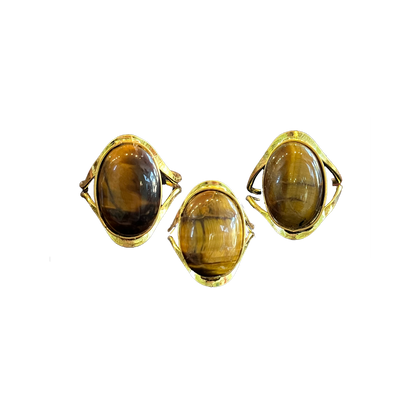 Tiger's Eye Modern Gold Dipped Ring