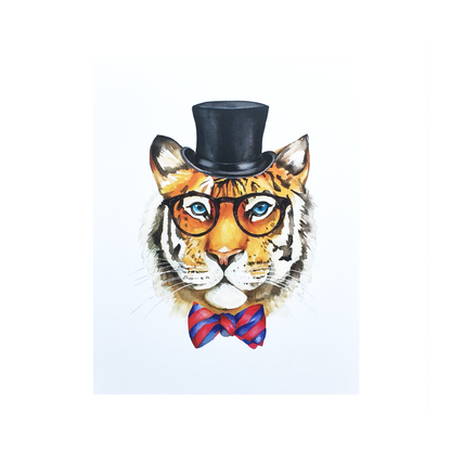 Top Hat Tiger Print