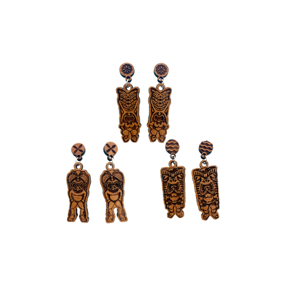Tiki Totem Dangle Earrings