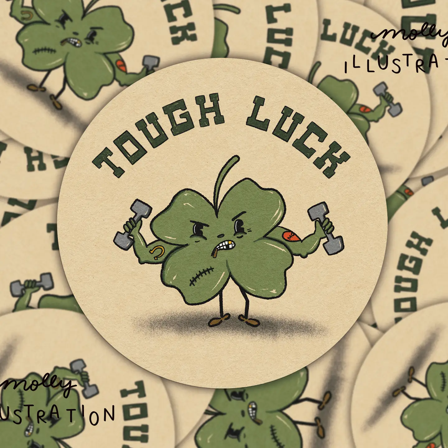 Tough Luck Four Leaf Sticker