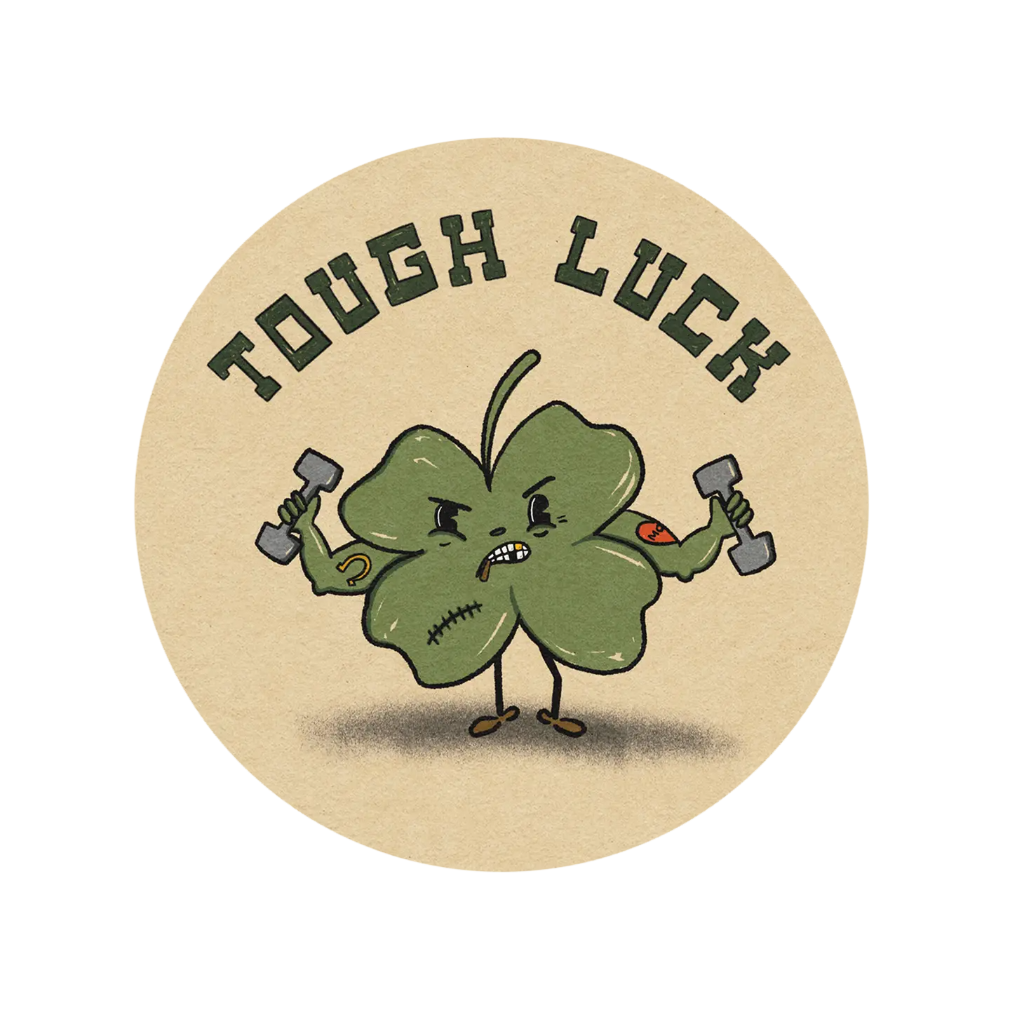 Tough Luck Four Leaf Sticker