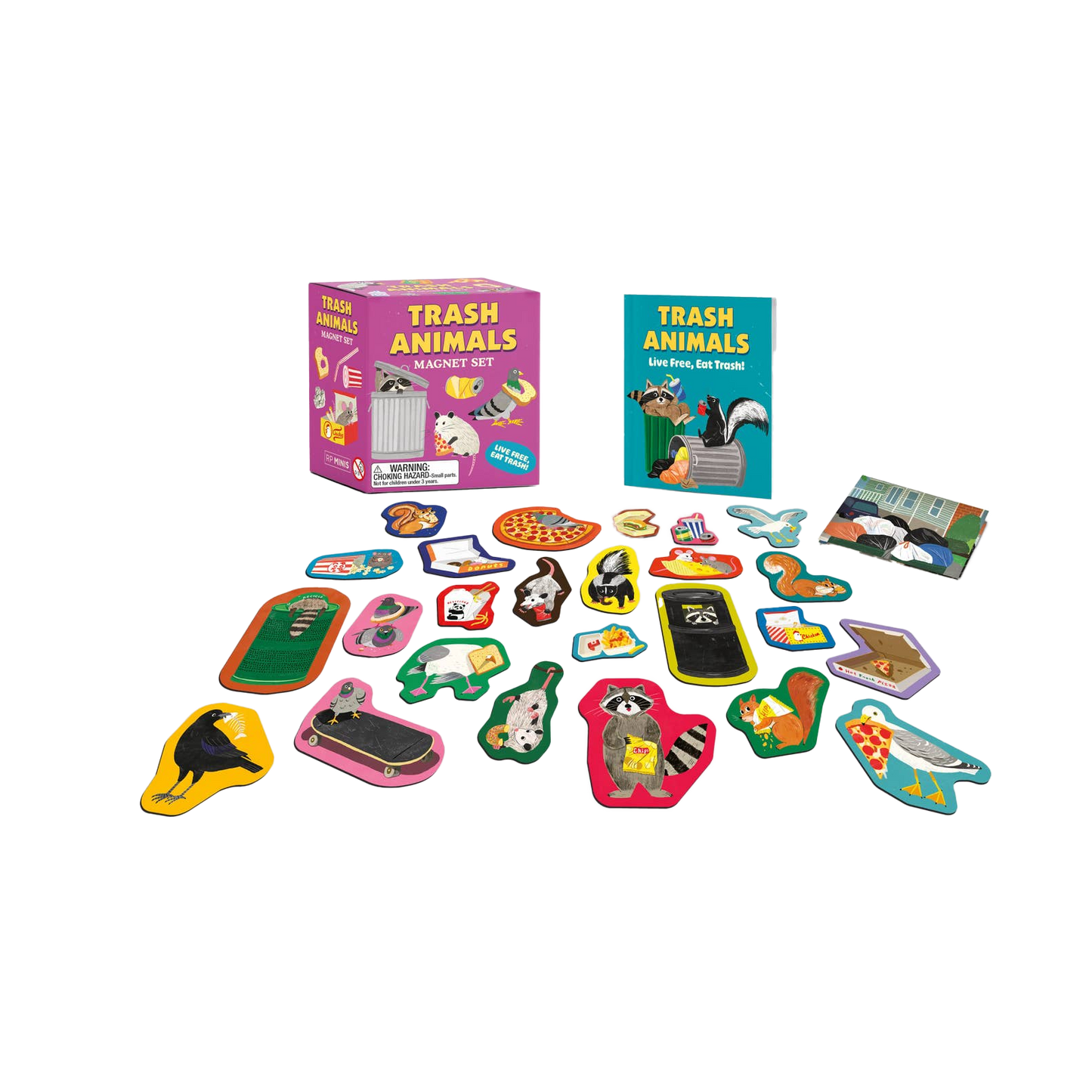 Trash Animals Magnet Set: Live Free, Eat Trash!