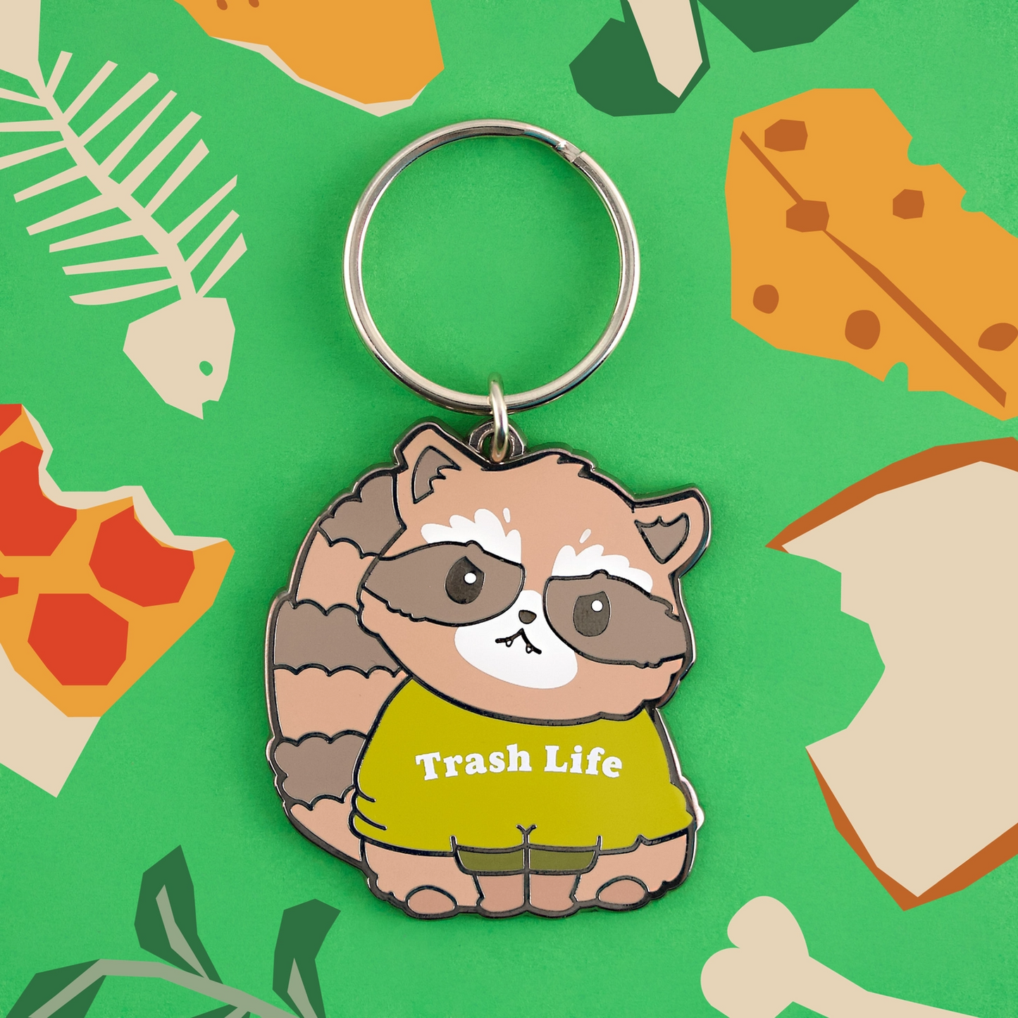 Trash Life Raccoon Keychain