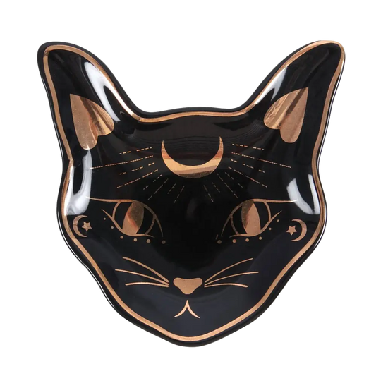 Black Cat Mystic Ceramic Trinket Dish