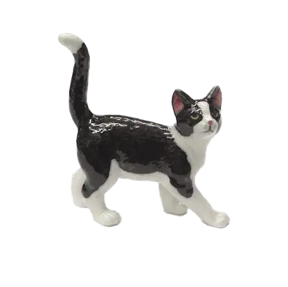 Tuxedo Kitten Northern Rose Porcelain Mini Figurine