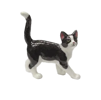 Tuxedo Kitten Northern Rose Porcelain Mini Figurine