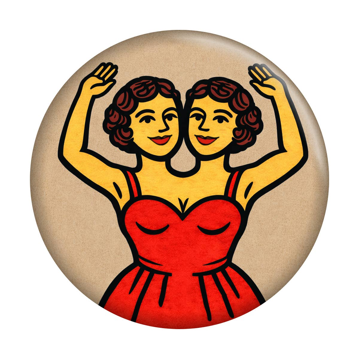 Conjoined Hilton Twins Circus Magnet