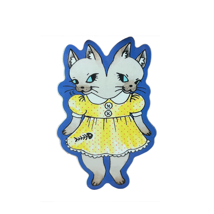 Twin Kitties Sticker