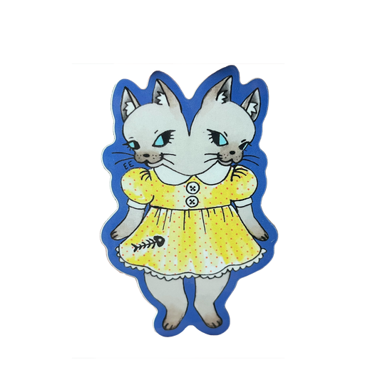 Twin Kitties Sticker