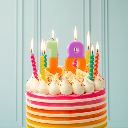 Twisted Rainbow Birthday Candles 8 Pack