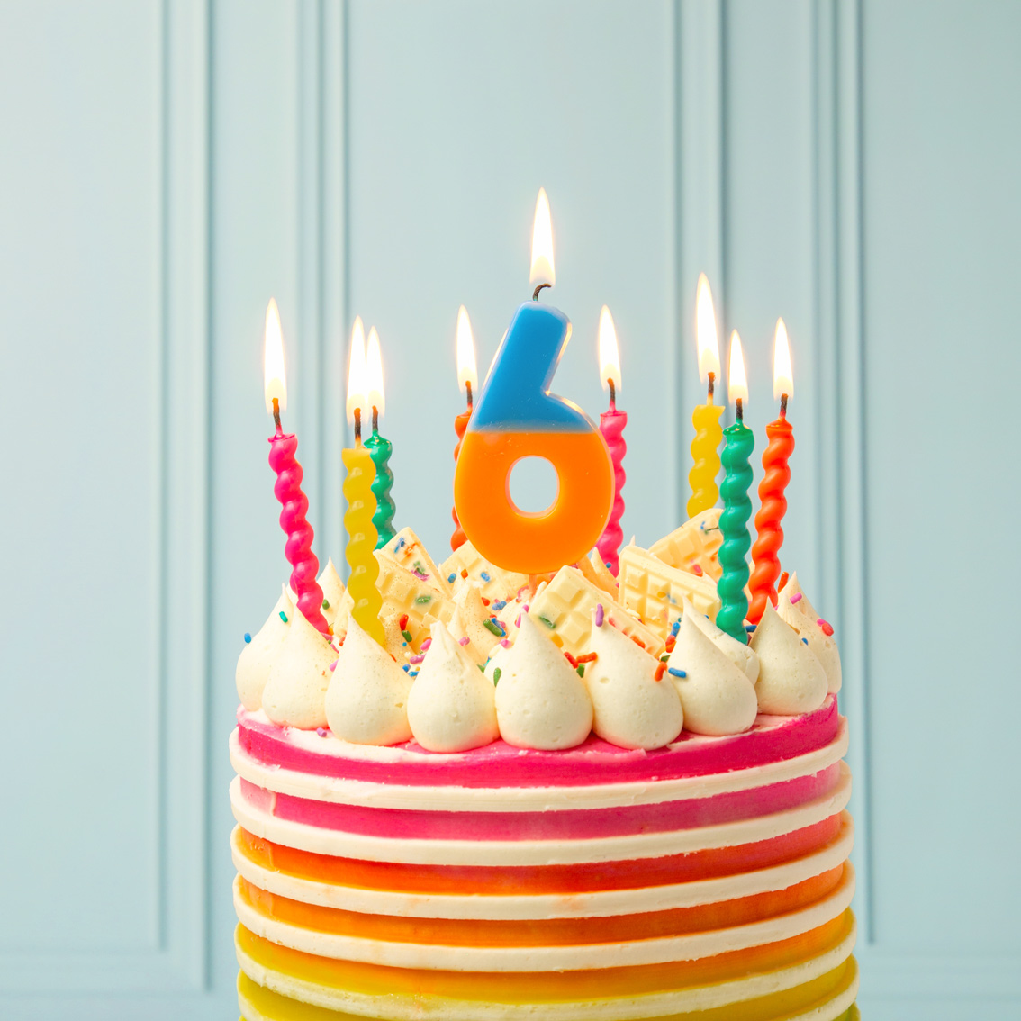 Twisted Rainbow Birthday Candles 8 Pack