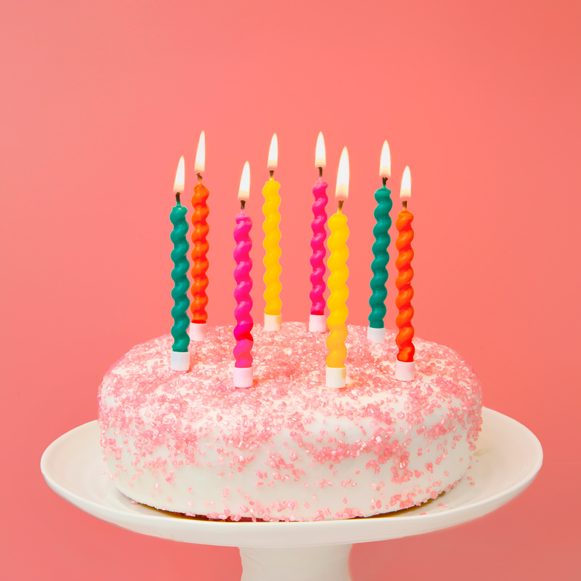 Twisted Rainbow Birthday Candles 8 Pack