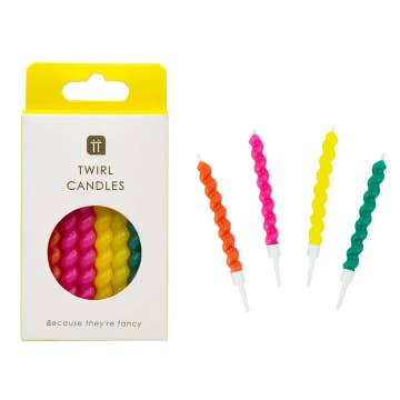 Twisted Rainbow Birthday Candles 8 Pack
