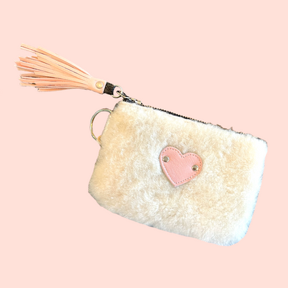 Small Fluffy Two-Tone Pouch