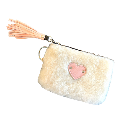 Small Fluffy Two-Tone Pouch