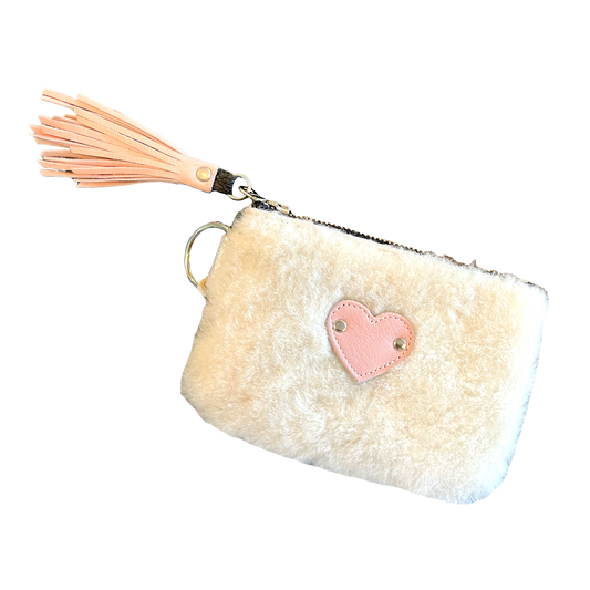 Small Fluffy Two-Tone Pouch