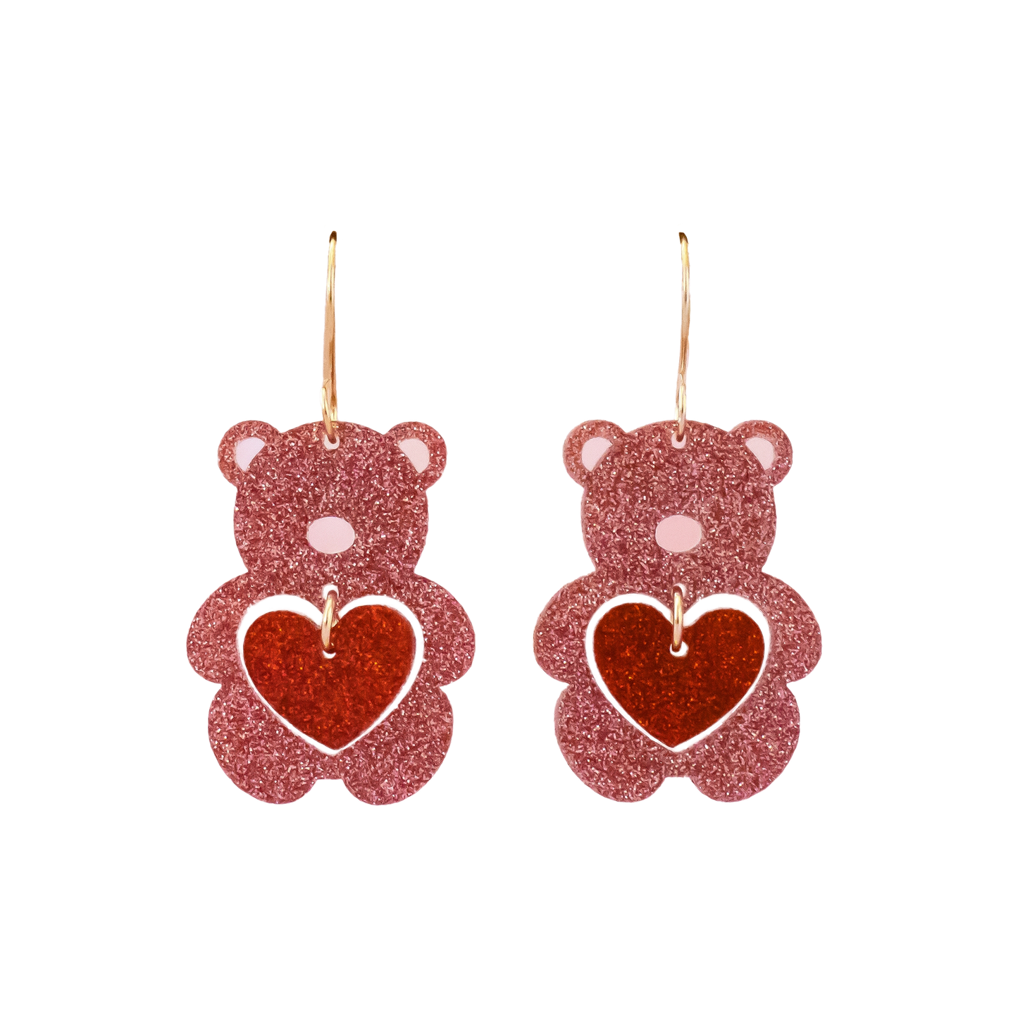 Valentine's Bear Dangle Earrings