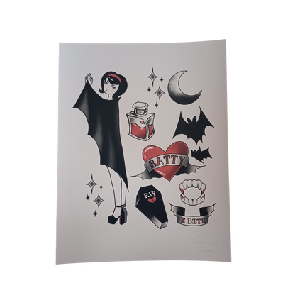 Vampire Girl Art Print