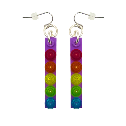 Vertical Rainbow Miss Brixx Dangle Earrings