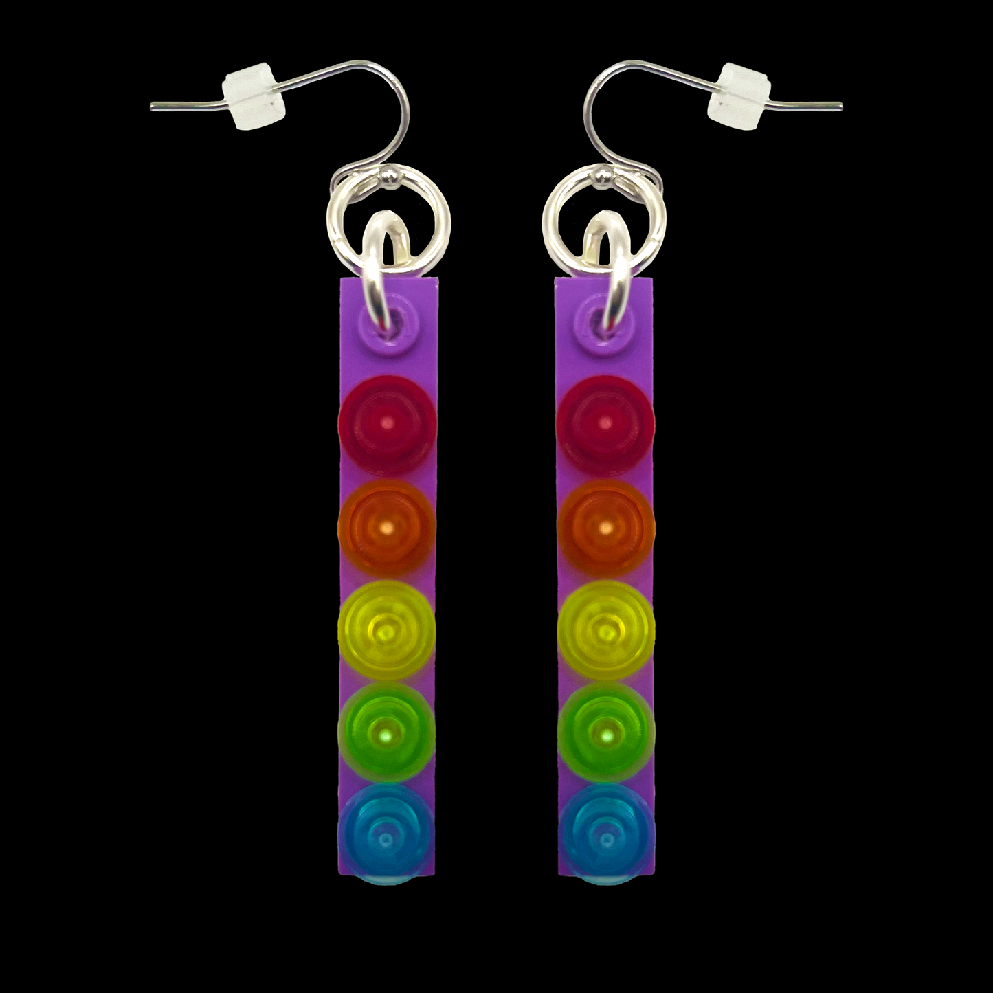 Vertical Rainbow Miss Brixx Dangle Earrings