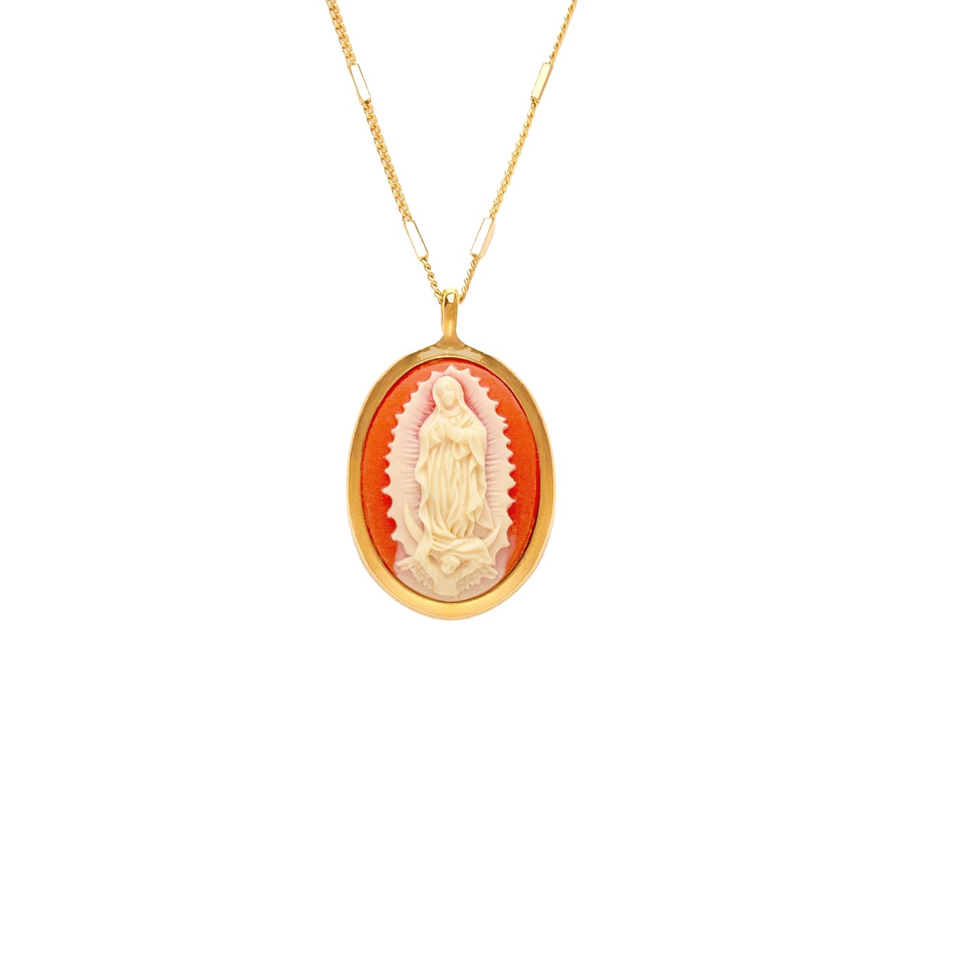 Virgin Of Guadalupe Vintage Cameo Necklace