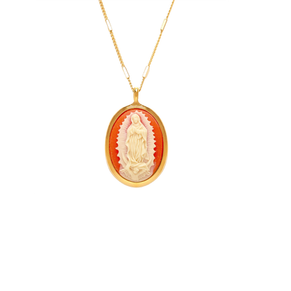 Virgin Of Guadalupe Vintage Cameo Necklace