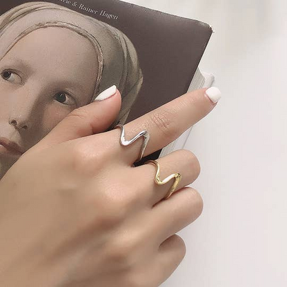 Gold Infinity Wave Stackable Ring