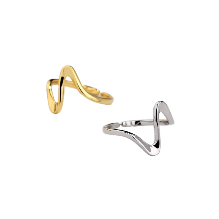 Gold Infinity Wave Stackable Ring