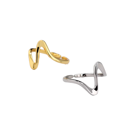 Gold Infinity Wave Stackable Ring