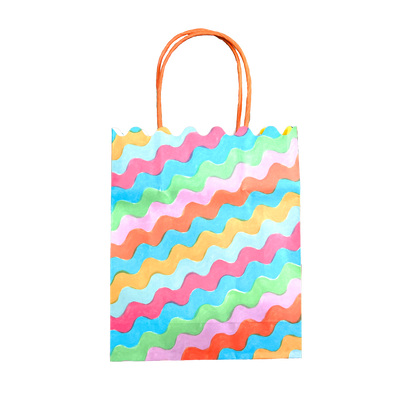 Wavy Multi Colored Paper Gift Bag