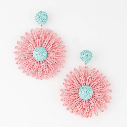 Woven Daisy Dangle Earrings