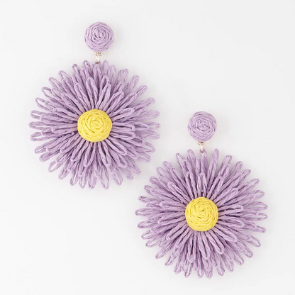 Woven Daisy Dangle Earrings