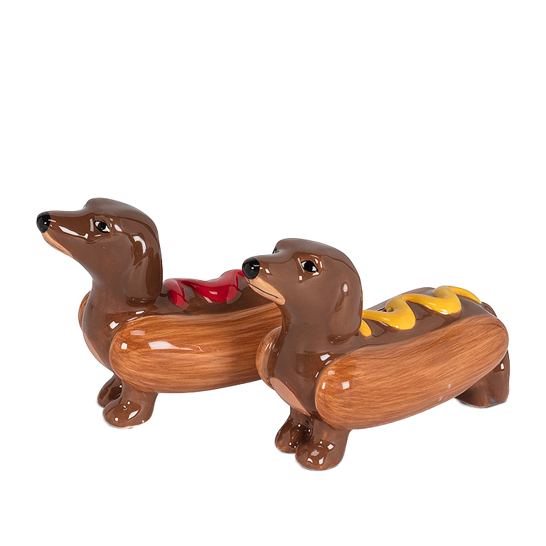 Dachshunds in Hot Dogs Salt & Pepper Shakers