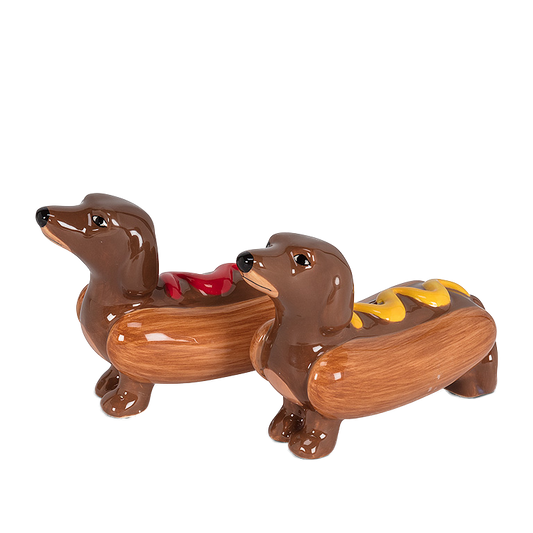 Dachshunds in Hot Dogs Salt & Pepper Shakers