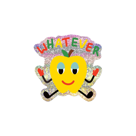 Whatever Apple Glittery Sticker