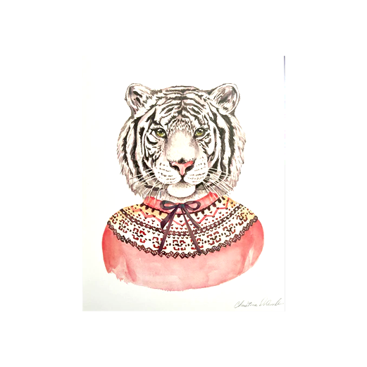 Cozy Tiger Art Print