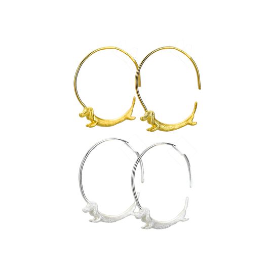 Dachshund Dog Statement Hoop Earrings