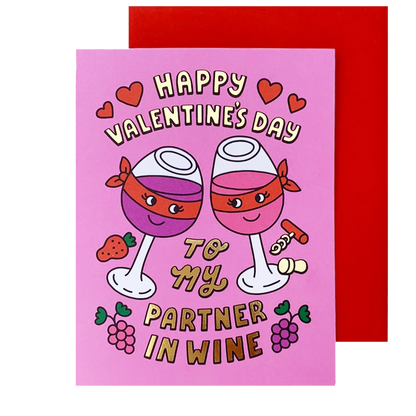 Partner in Wine Valentine's Day Card