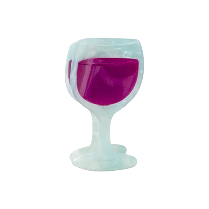 Midi Red Wine Glass Hair Claw Clip