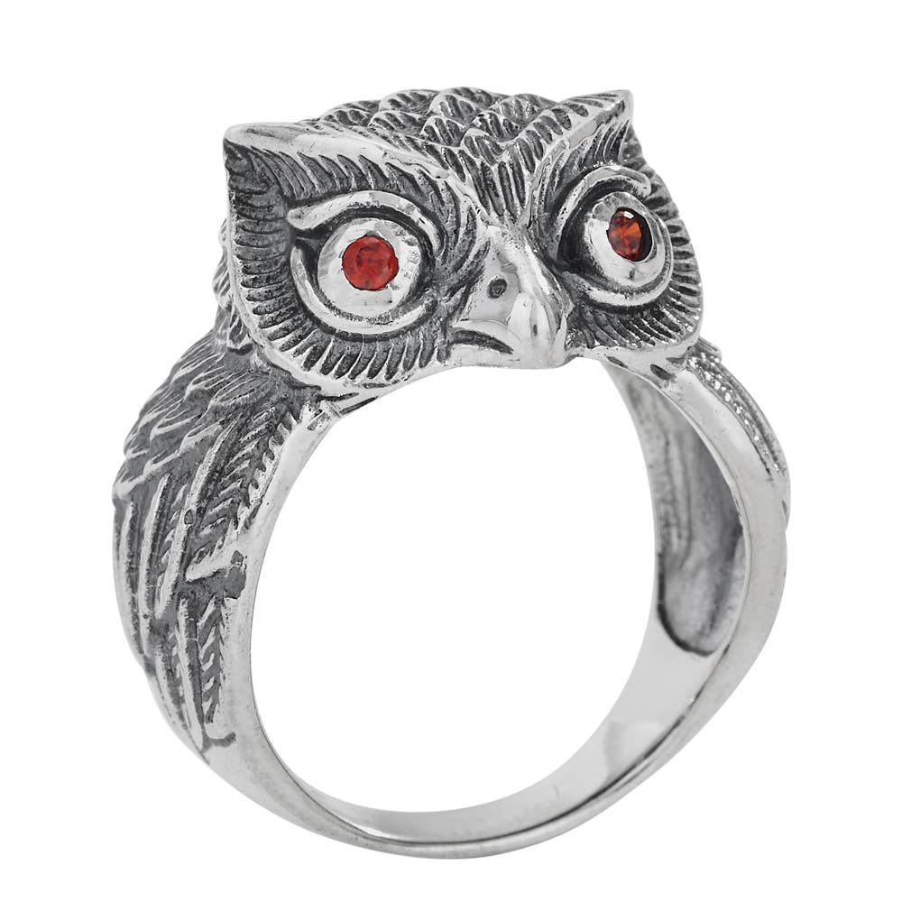 The Wisest Friend Red Cz Sterling Silver Ring